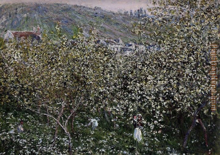 Vetheuil Flowering Plum Trees painting - Claude Monet Vetheuil Flowering Plum Trees art painting